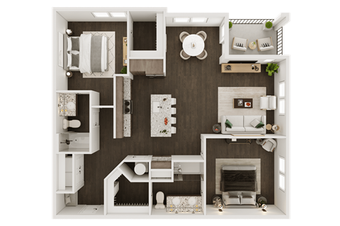 a1 floor plan  1 bedroom with 2 baths  129